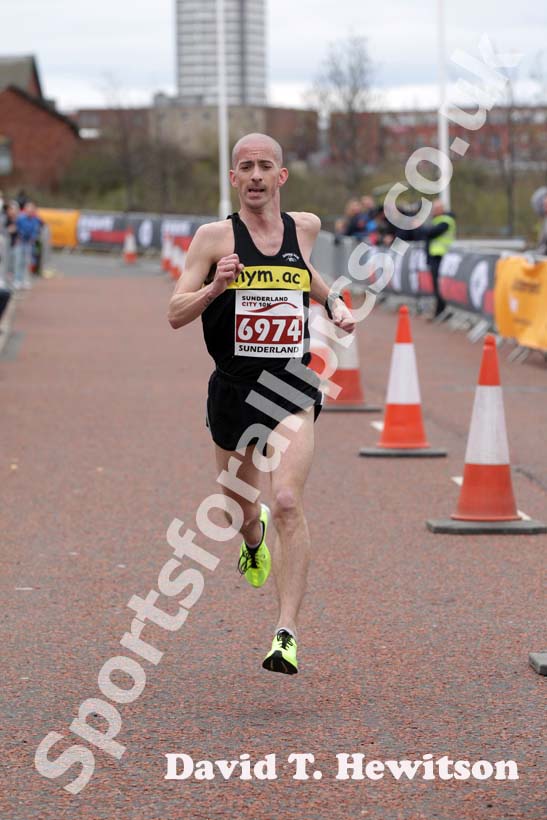Paul Bentley finishing 3rd in the Sunderland City 10k.